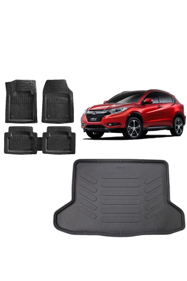 Honda HR-V 2017 Model Stepneli 3D Bagaj Havuzu+3D Havuzlu Maximum Siyah Paspas
