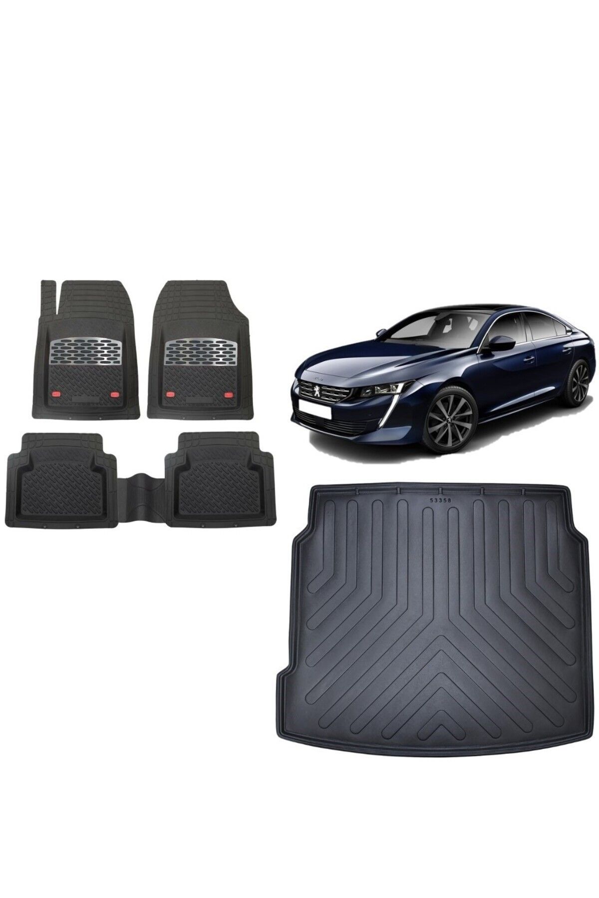 Peugeot 508 2023 Model 3D Bagaj Havuzu+3D Havuzlu Safir Gri Kromlu Paspas