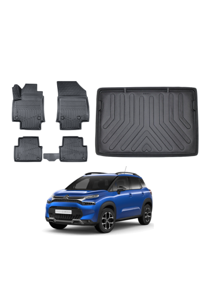 Citroen C3 Aircross 2016 Sonrası 3D Üst Bagaj Havuzu+3D Araca Özel Paspas Takımı Luxury Serisi