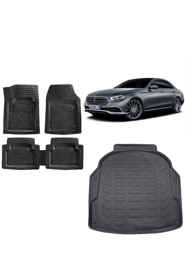 Mercedes E Serisi W213 2023 Model Plastik Setli 3D Bagaj+3D Havuzlu Maximum Siyah Paspas