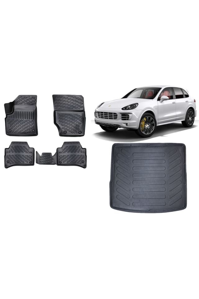 Porsche Cayenne 2006 Model 3D Bagaj Havuzu+3D Havuzlu Araca Özel Paspas Takımı