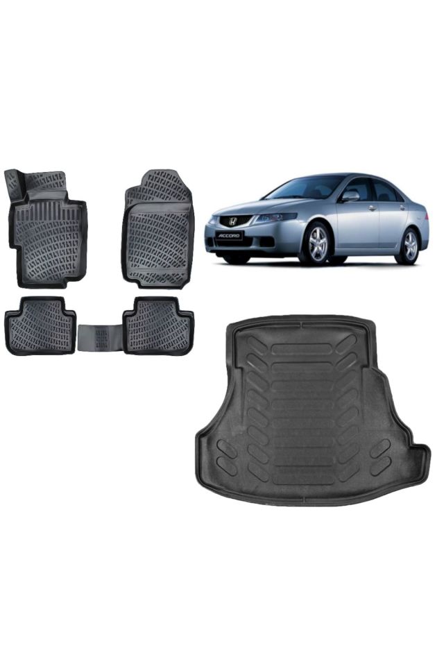 Honda Accord 2006 Model 3D Bagaj Havuzu+3D Havuzlu Araca Özel Paspas Takımı