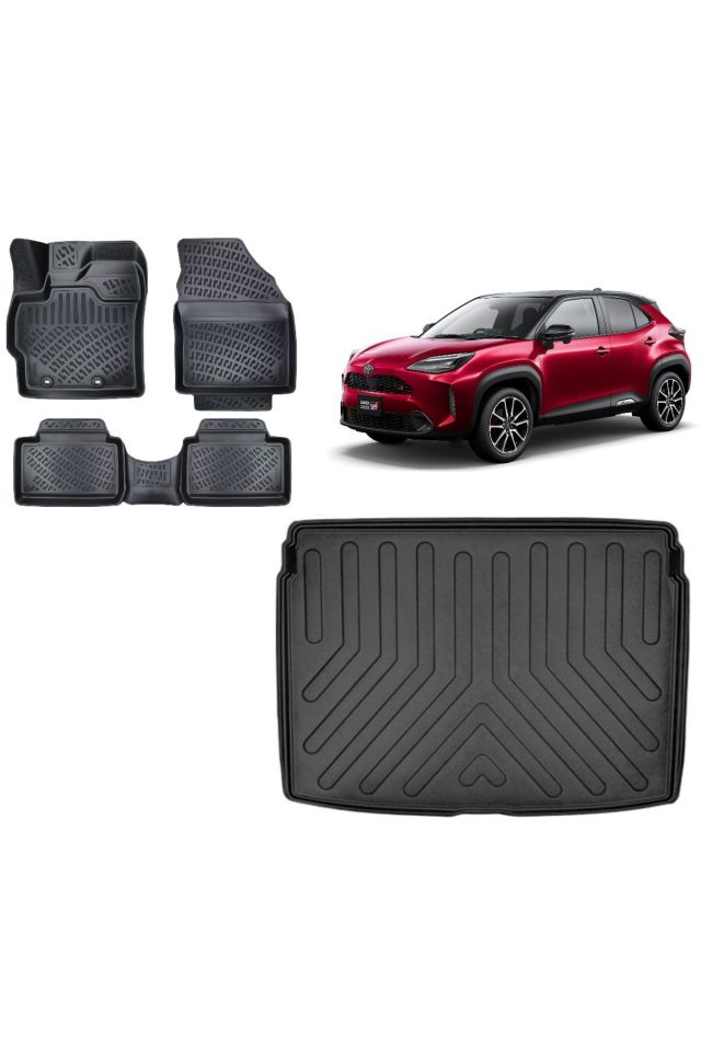 Toyota Yaris Cross 2023 Model 3D ÜST Bagaj Havuzu+3D Havuzlu Araca Özel Paspas Takımı