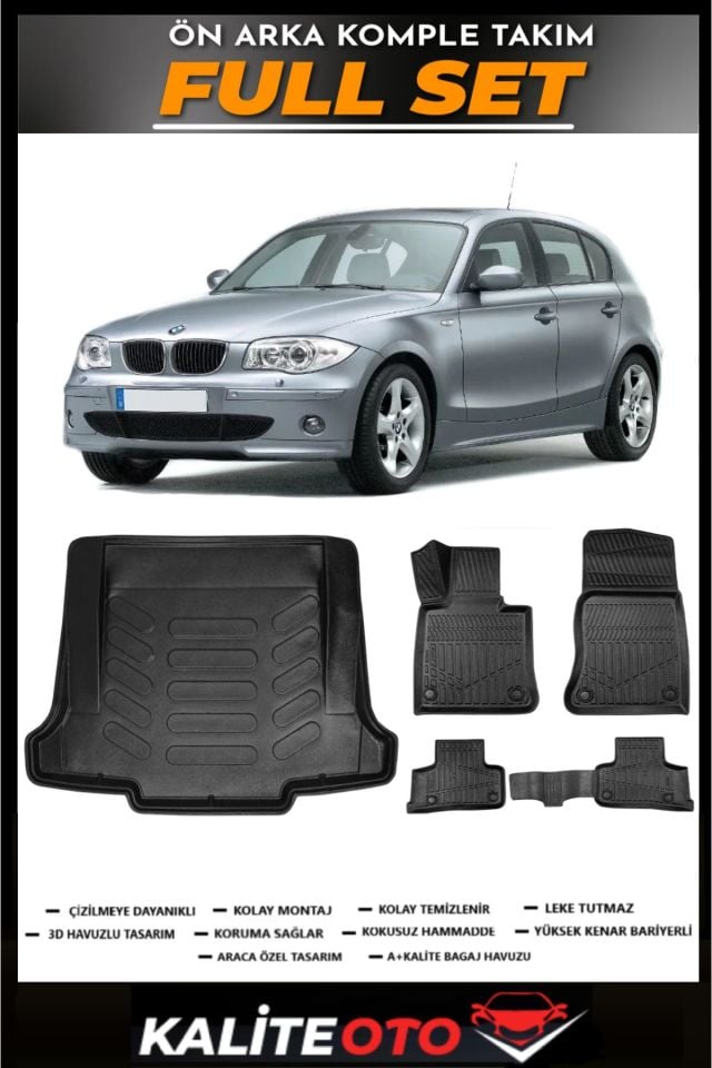 Bmw 1 Serisi E87 Bagaj Havuzu+4.5D Havuzlu Paspas Seti 2008 Model