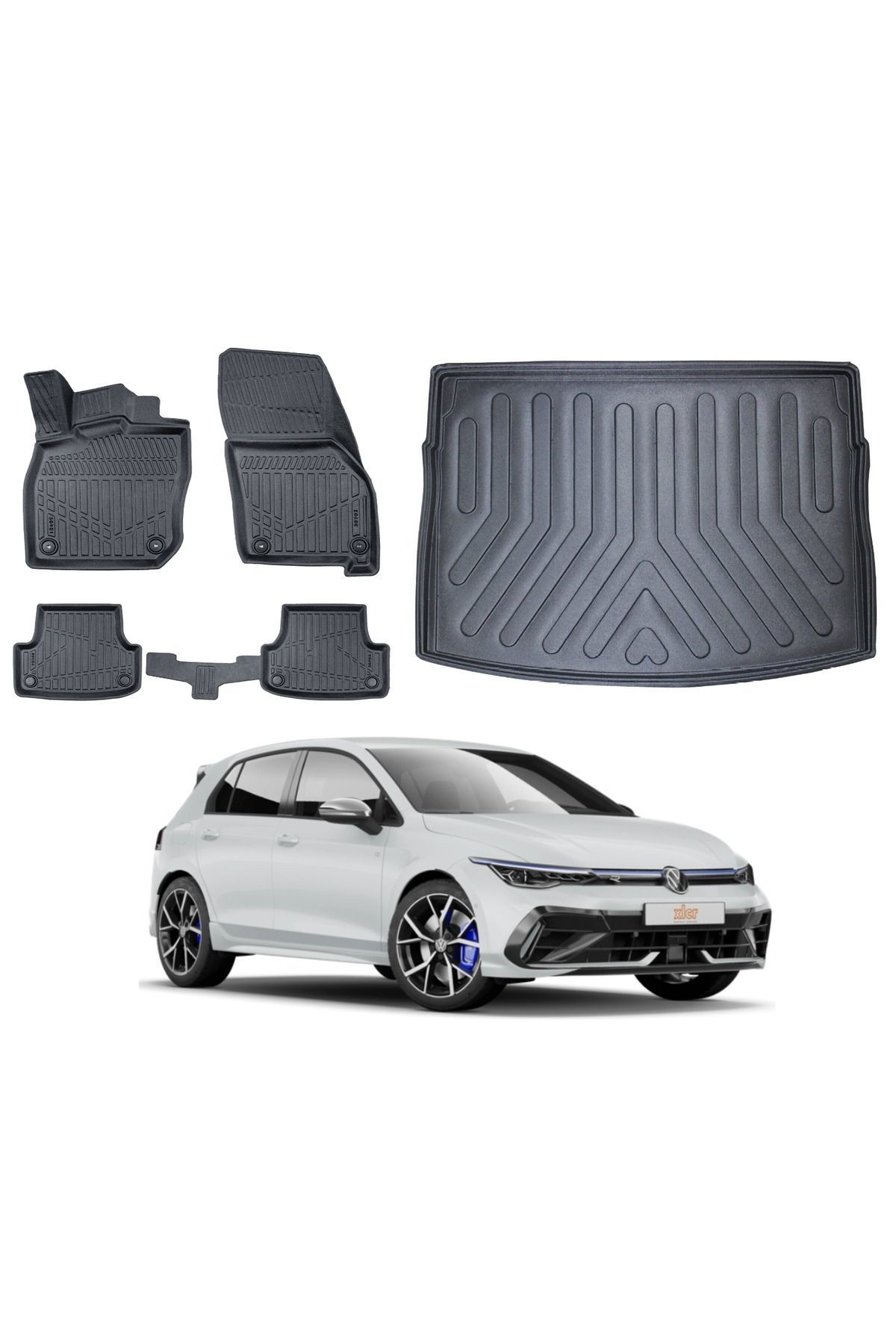 Volkswagen Golf 8 Otomatik 2023 Model Üst Bagaj Havuzu Paspas Takımı Eva Serisi