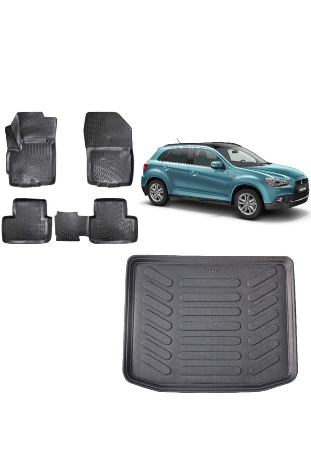 Mitsubishi Asx 2019 Model 3D Bagaj Havuzu+3D Havuzlu Araca Özel Paspas Takımı