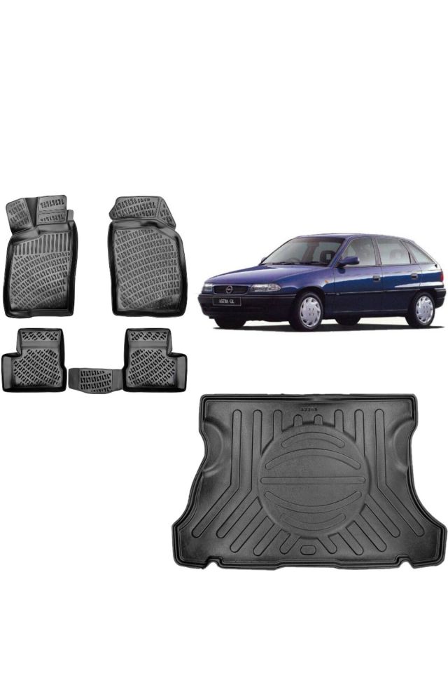 Opel Astra F HB 1996 Model 3D Bagaj Havuzu+3D Havuzlu Araca Özel Paspas Takımı