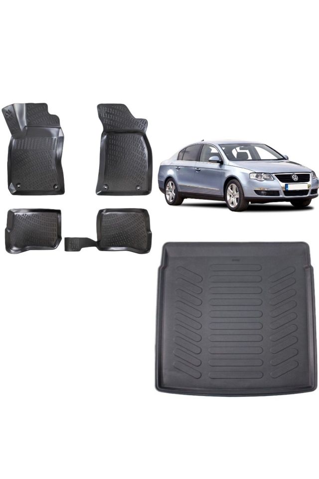 Volkswagen Passat B6 2008 Model 3D Bagaj Havuzu+3D Havuzlu Araca Özel Paspas Takımı