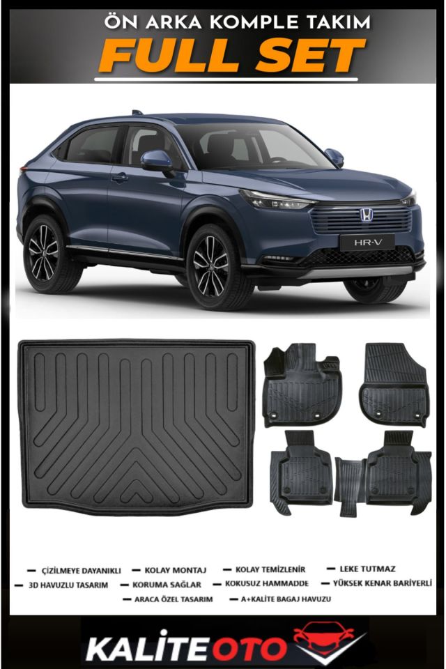 Honda Hrv Bagaj Havuzu+4.5D Havuzlu Paspas Seti 2023 Model