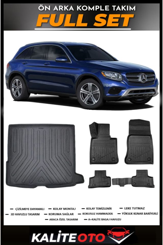 Mercedes Glc Suv Bagaj Havuzu+4.5D Havuzlu Paspas Seti 2020 Model