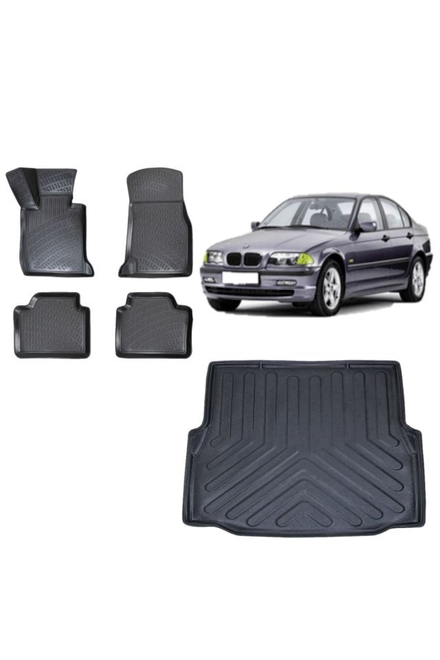 Bmw 3 Serisi E46 2000 Model 3D Bagaj Havuzu+3D Havuzlu Araca Özel Paspas Takımı