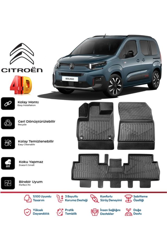 Citroen Berlingo 2021 Model 4D Havuzlu Paspas