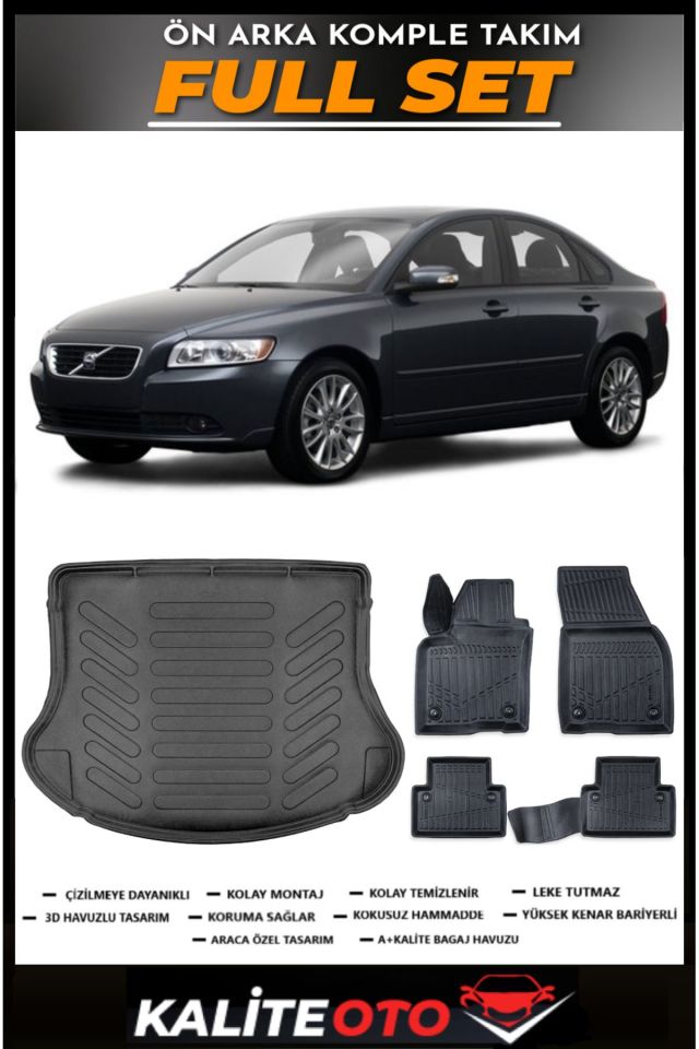 Volvo S40 Bagaj Havuzu+4.5D Havuzlu Paspas Seti 2006 Model
