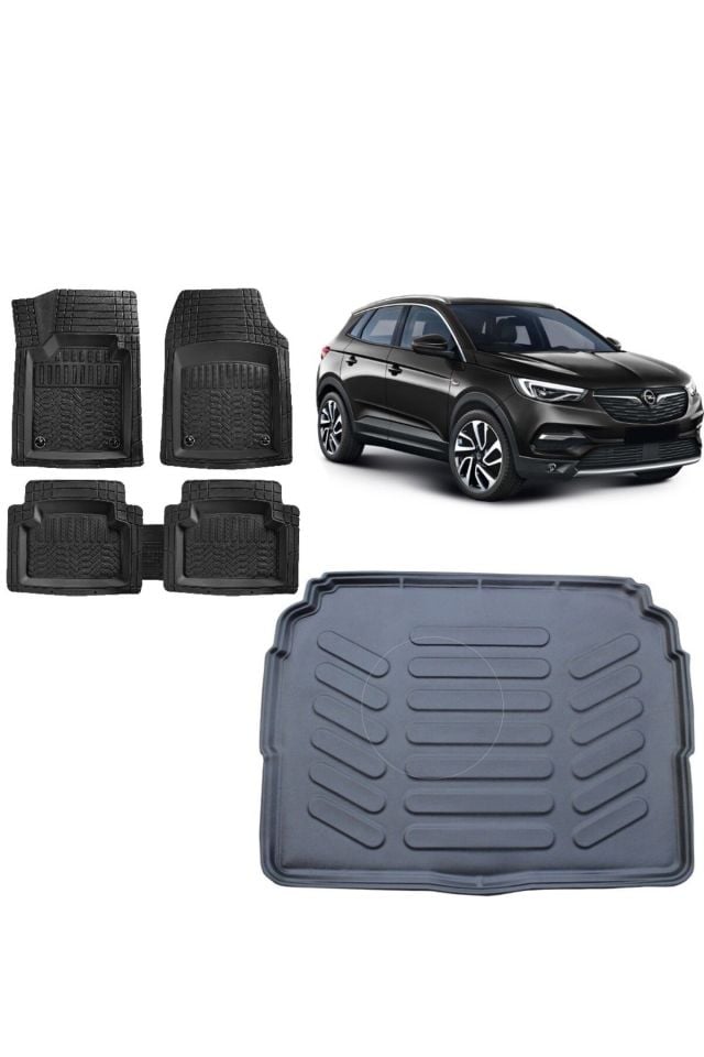 Opel Grandland 2022 Model Alt Bagaj 3D Bagaj Havuzu+3D Havuzlu Maximum Siyah Paspas