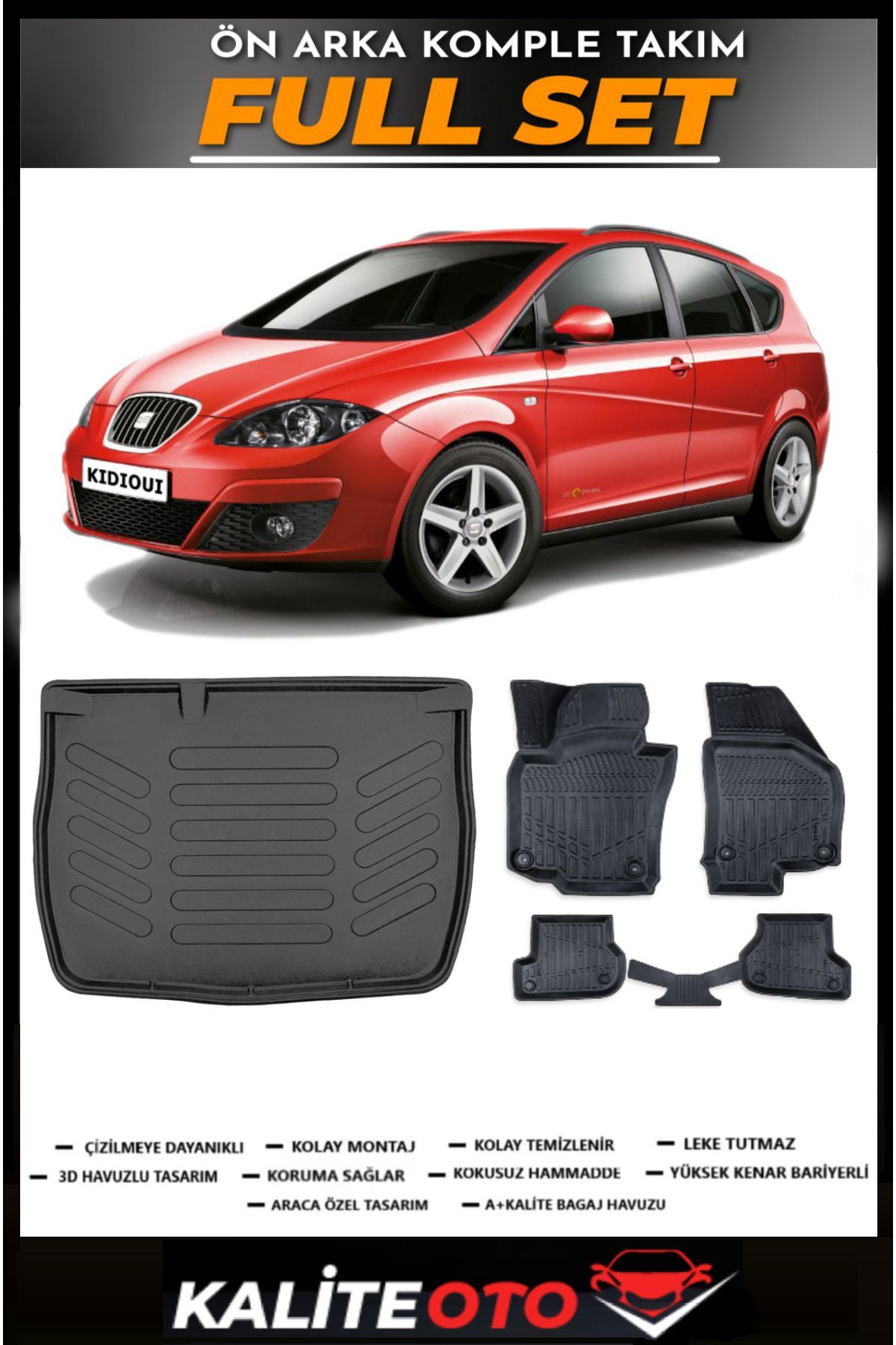 Seat Altea Bagaj Havuzu+4.5D Havuzlu Paspas Seti 2008 Model