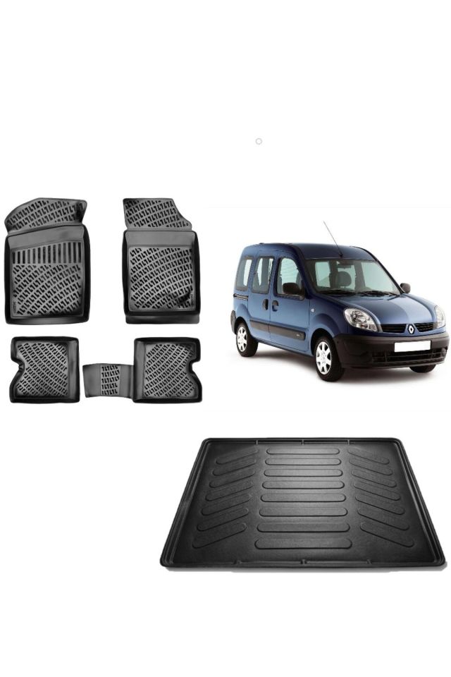 Renault Kangoo Combi 2005 Model 3D Bagaj Havuzu+3D Havuzlu Araca Özel Paspas Takımı