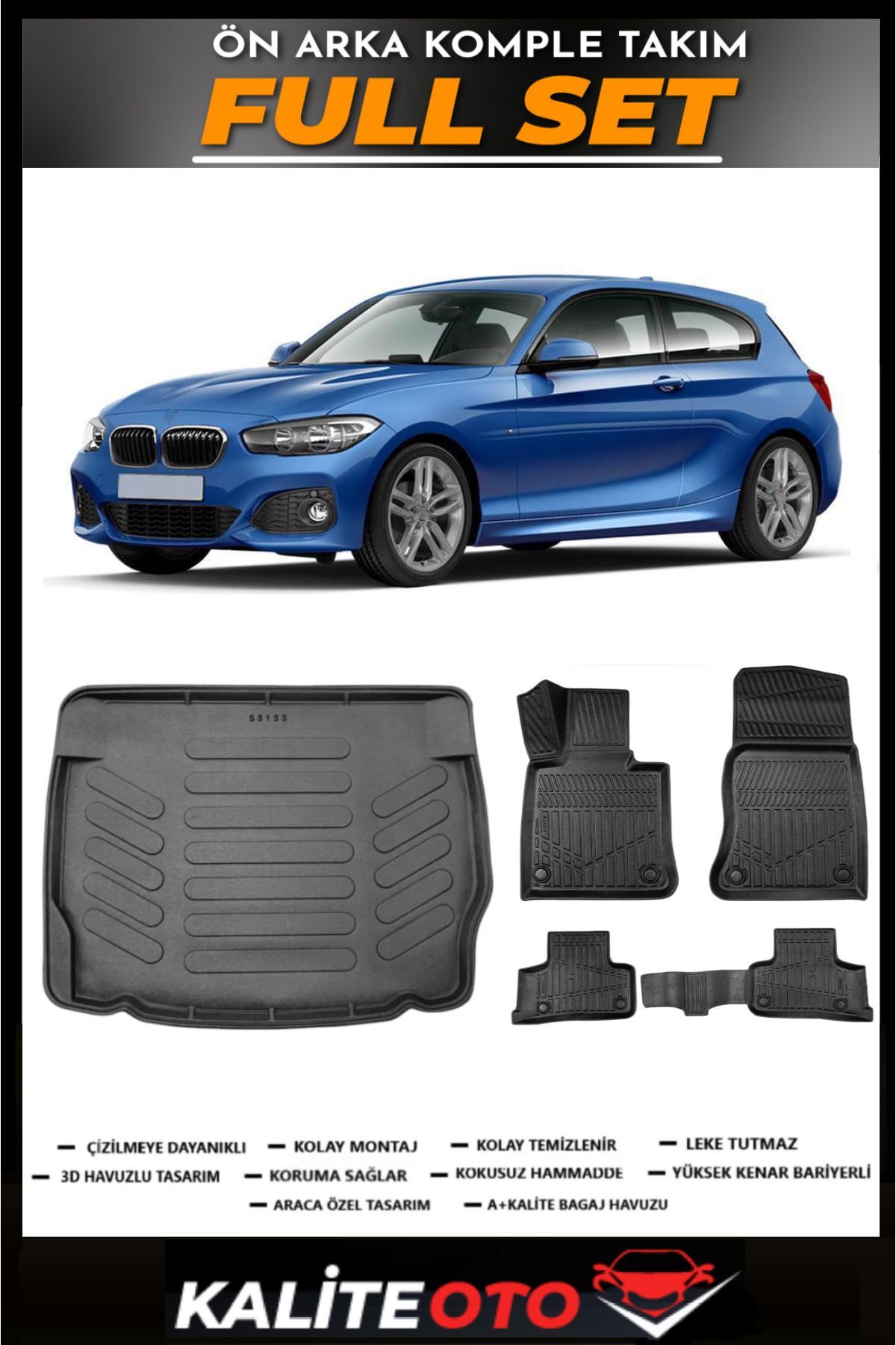 Bmw 1 Serisi F20 Bagaj Havuzu+4.5D Havuzlu Paspas Seti 2015 Model