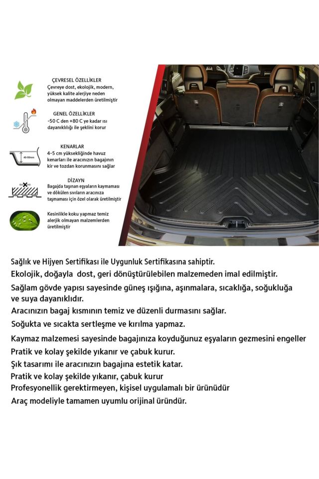 Fiat Doblo 2017 Model Maxi 3D Bagaj Havuzu+4D Havuzlu Paspas Seti