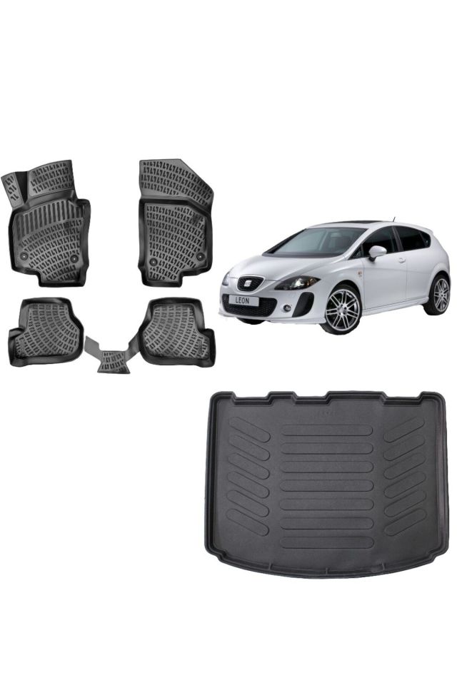 Seat Leon 2009 Model 3D Bagaj Havuzu+3D Havuzlu Araca Özel Paspas Takımı