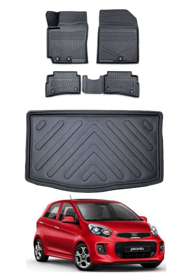 Kia Picanto 2012 Model Bagaj Havuzu Araca Özel Siyah Paspas Takımı