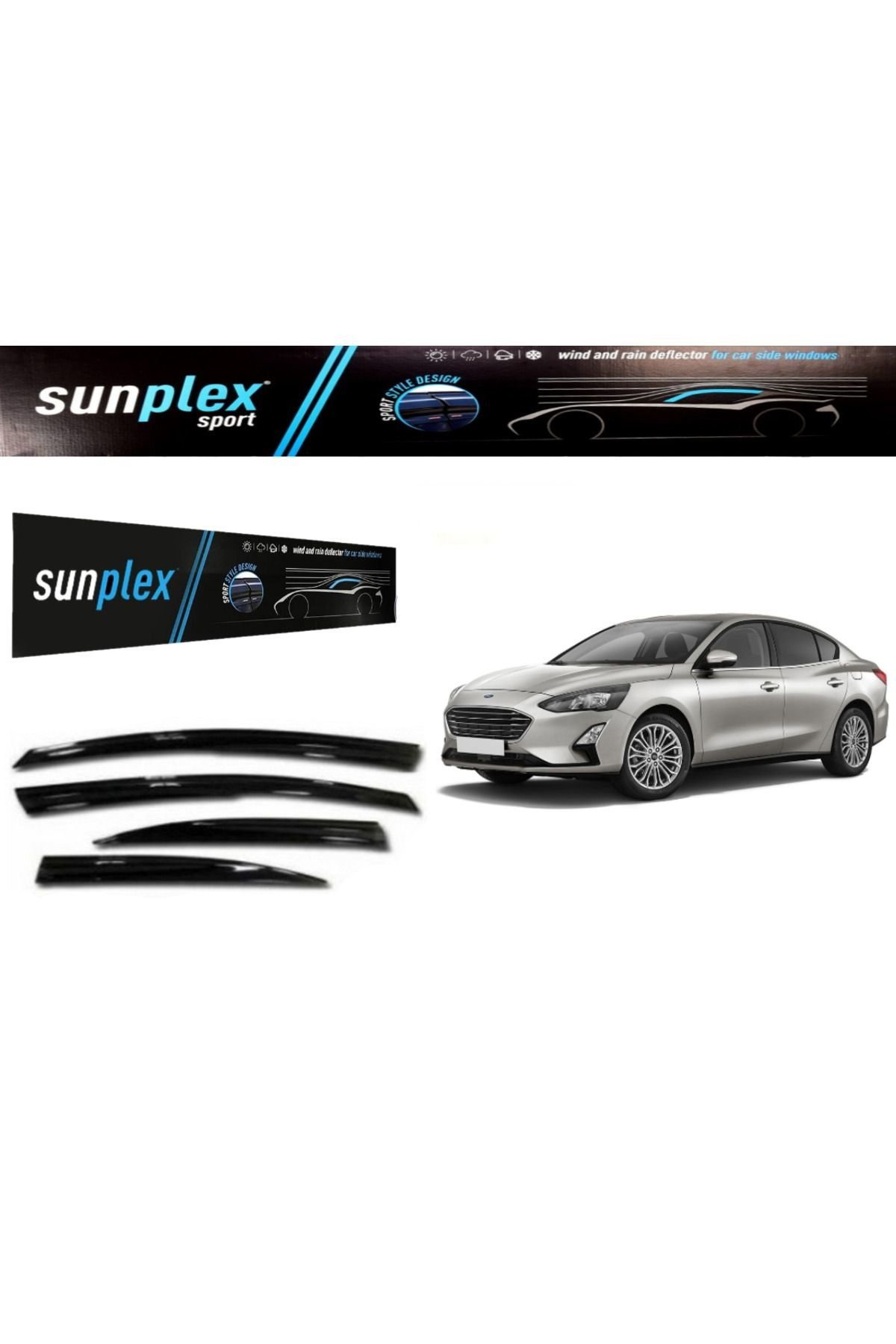 Frd Focus SD 2022 Model Uyumlu Araca Özel Cam Rüzğarlığı Ön Arka 4lü