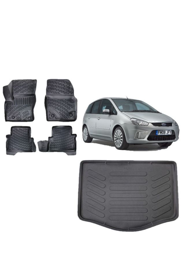 C-Max 2008 Model 3D Bagaj Havuzu+3D Havuzlu Araca Özel Paspas Takımı