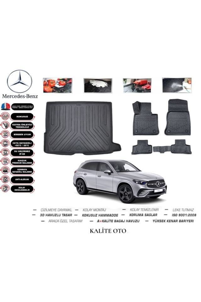 Mercedes GLC SUV 2015 Model 3D Bagaj Havuzu+4D Havuzlu Paspas Seti