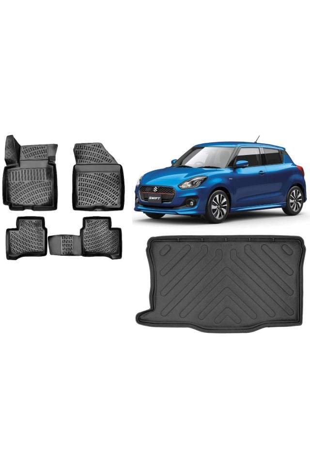 Suzuki Swift 2019 Model 3D Bagaj Havuzu+3D Havuzlu Araca Özel Paspas Takımı