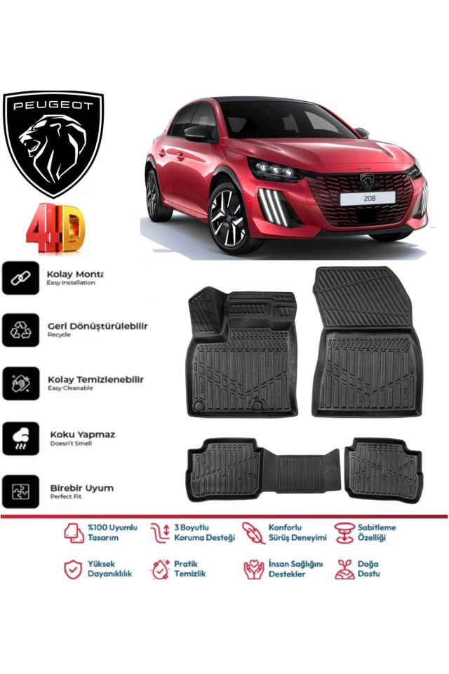 Peugeot 208 Elektrikli 2020 Model 4D Havuzlu Paspas
