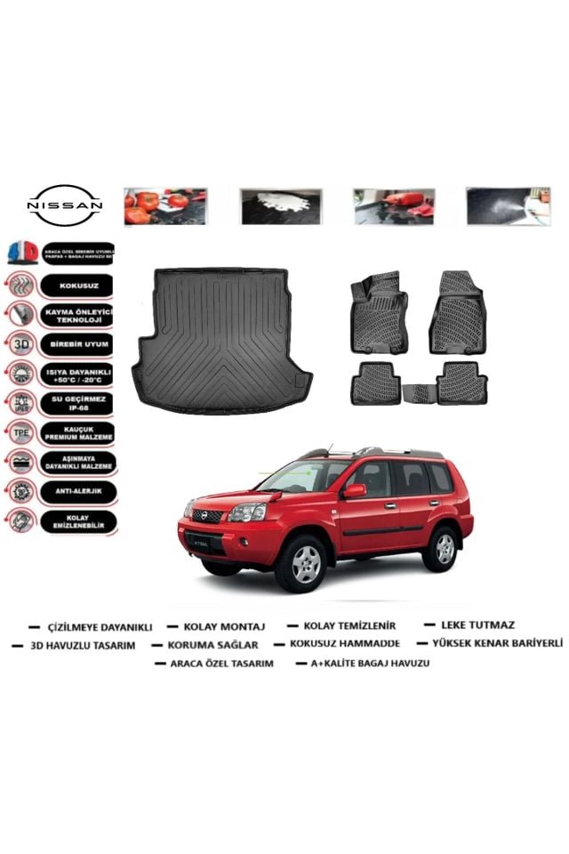 Nissan X-Trail 2008 Model Bagaj Havuzu Araca Özel Paspas Takımı Prrox