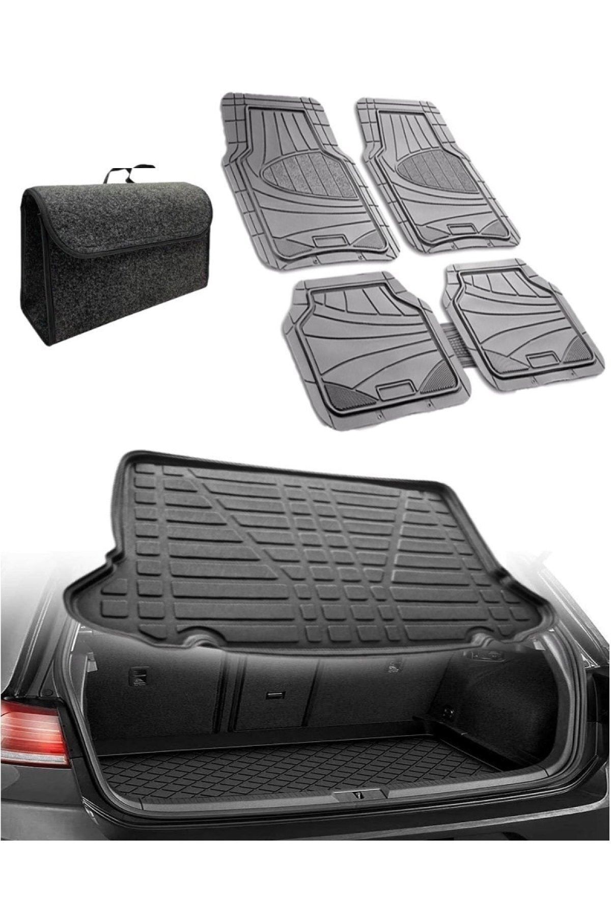 Toyota Corolla Hb 2001-2006 Uyumlu Kokusuz 3d Bagaj Havuzu+3d Star Gri Havuzlu Paspas