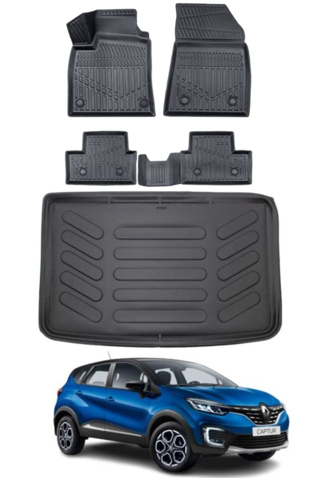 Renault Captur 2014 Model Bagaj Havuzu Araca Özel Siyah Paspas Takımı