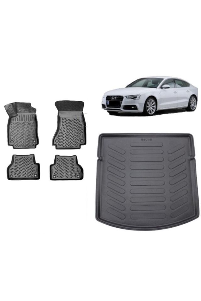 Audi A5 2012 Model 3D Bagaj Havuzu+3D Havuzlu Araca Özel Paspas Takımı