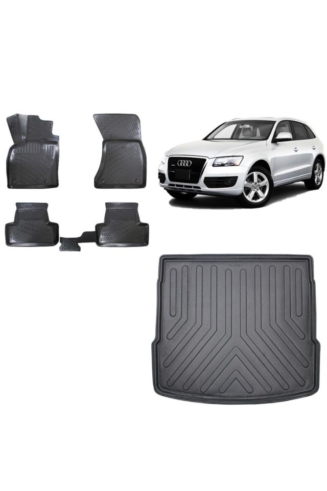 Audi Q5 2013 Model 3D Bagaj Havuzu+3D Havuzlu Araca Özel Paspas Takımı