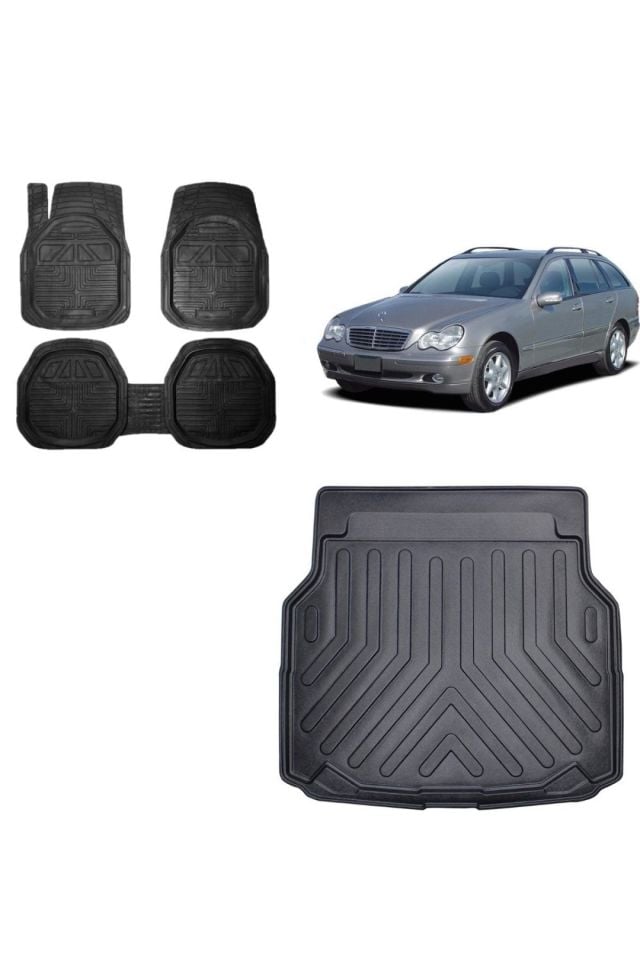 Mercedes C Seri W203 Station Vagon 2005 Uyumlu  Bagaj Havuzu+3d Havuzlu Paspas Takımı