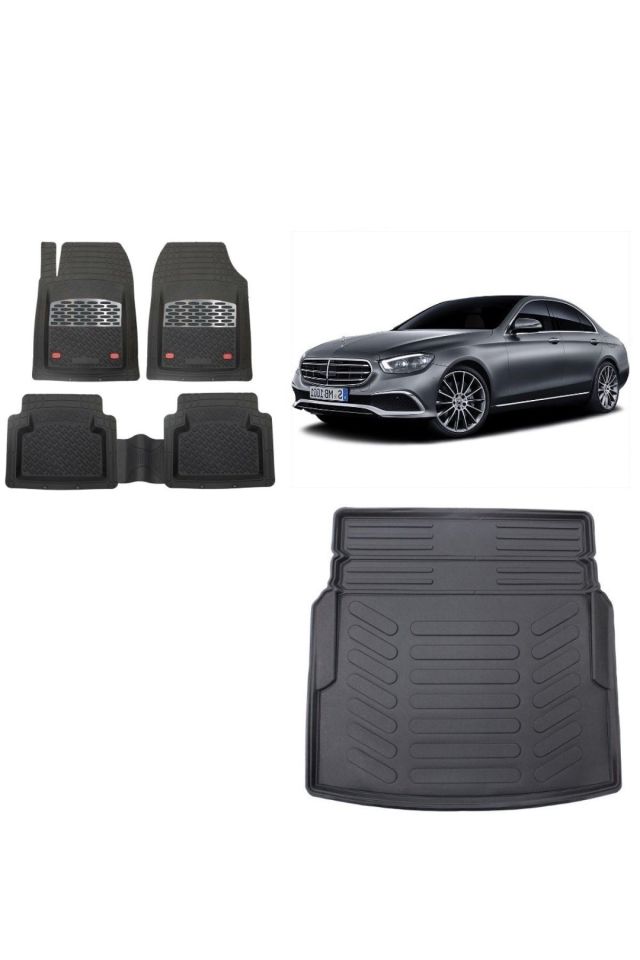 Mercedes E Serisi W213 2016 Model Rampalı 3D Bagaj Havuzu+3D Havuzlu SSafir Karbon Kromlu Paspas