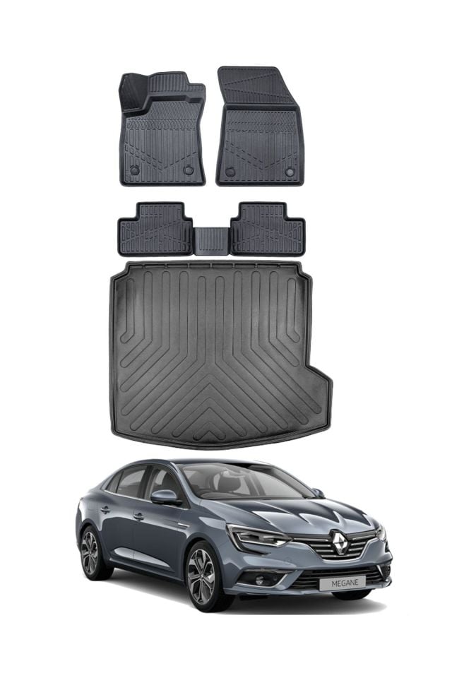 Renault Megane 4 2020 Model Sağ Kulak Bagaj Havuzu Araca Özel Siyah Paspas Takımı