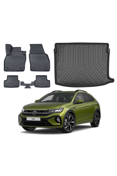 Volkswagen Taigo 2020 Sonrası 3D Üst Bagaj Havuzu+3D Araca Özel Paspas Takımı