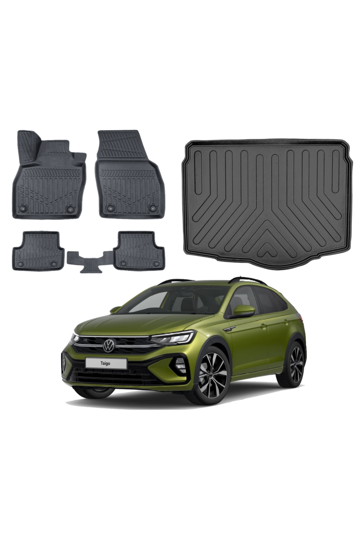 Volkswagen Taigo 2020 Sonrası 3D Alt Bagaj Havuzu+3D Araca Özel Paspas Takımı Luxury Serisi