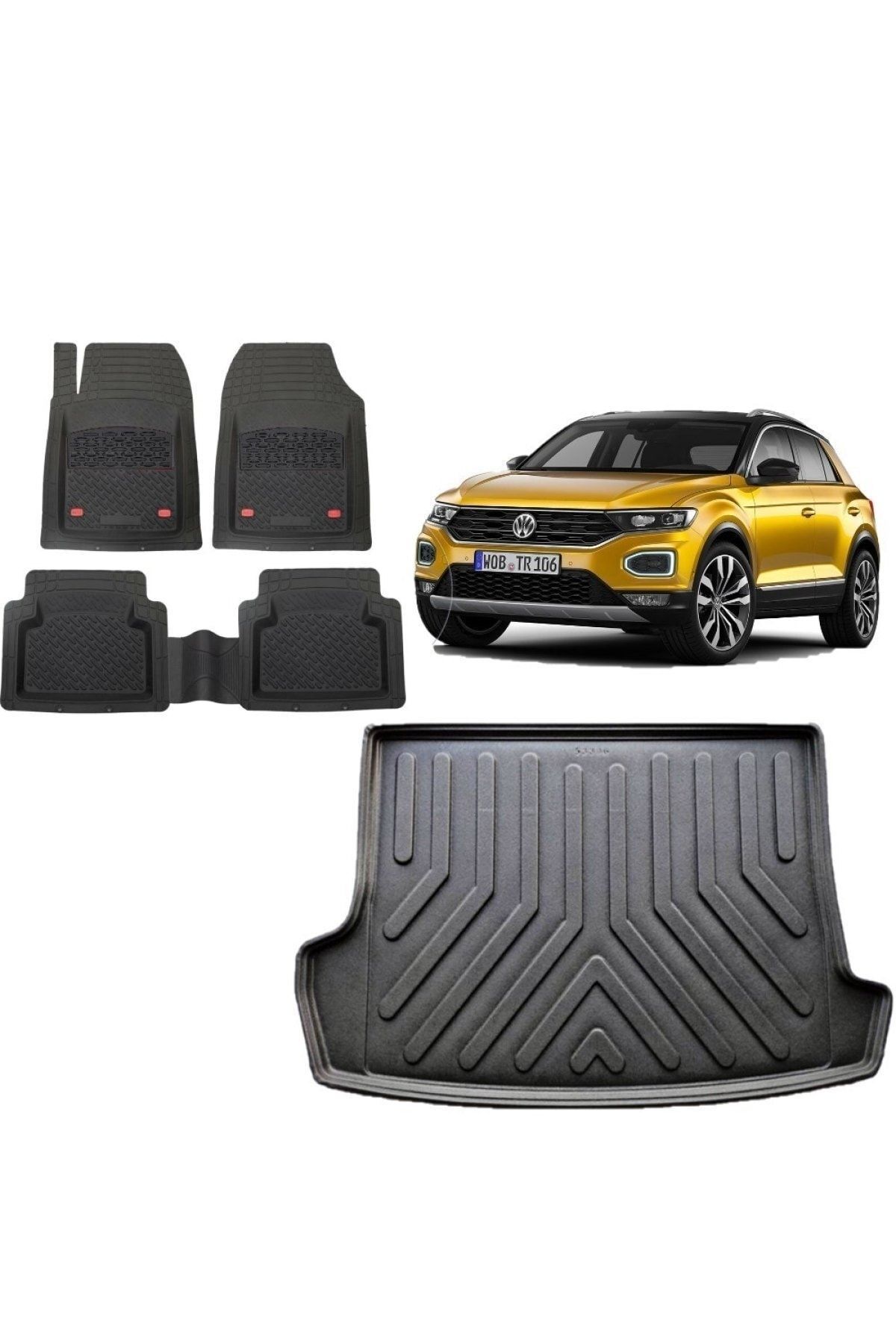 Volkswagen T-roc 2021 Model Üst Kademe 3d Bagaj Havuzu+3d Havuzlu Paspas Takımı Safir Siyah
