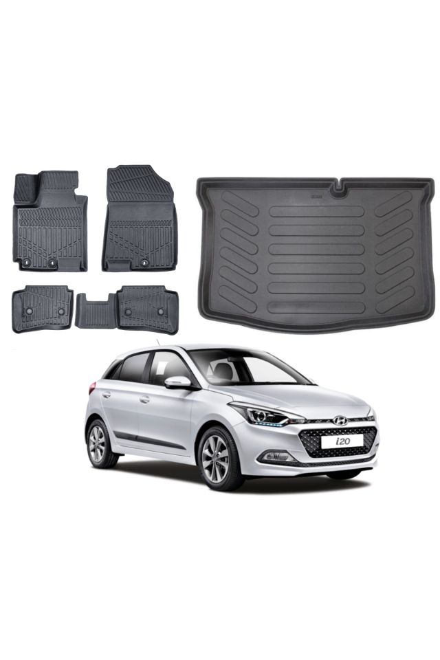 Hyundai i20 2016 Model 3D Bagaj Havuzu+3D Araca Özel Paspas Takımı Luxury Serisi