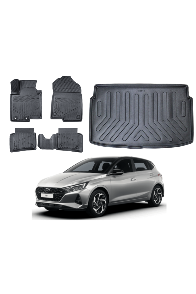 Hyundai i20 2023 Model Style Paket 3D Bagaj Havuzu+3D Araca Özel Paspas Takımı Luxury Serisi