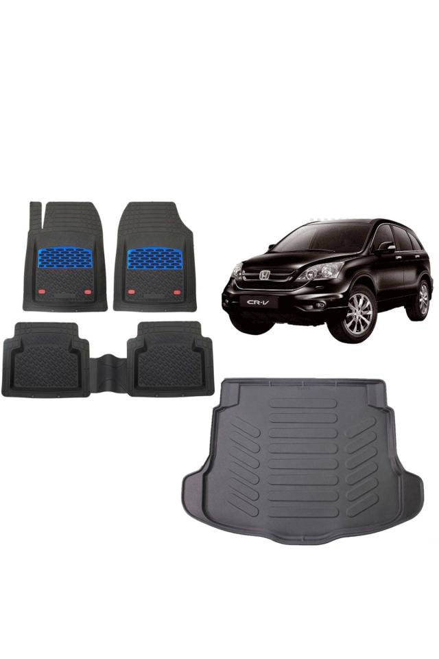 Honda CR-V 2009 Model 3D Bagaj Havuzu+3D Havuzlu Safir Mavi Kromluu Paspas