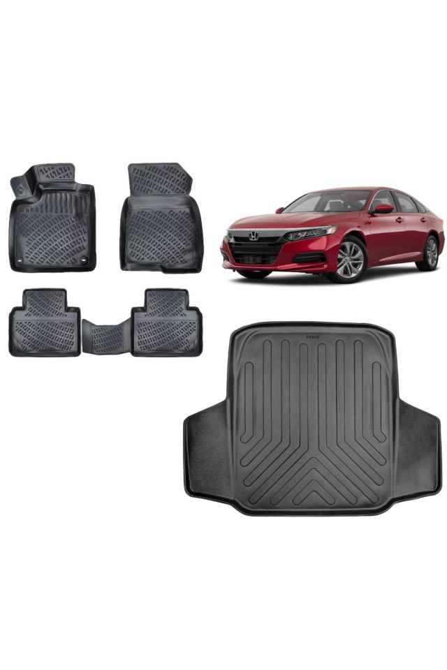 Honda Accord 2019 Model 3D Bagaj Havuzu+3D Havuzlu Araca Özel Paspas Takımı