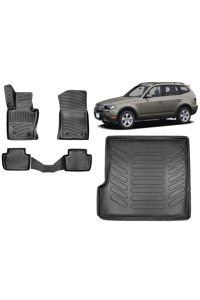 Bmw X3 2010 Model 3D Bagaj Havuzu+3D Havuzlu Araca Özel Paspas Takımı