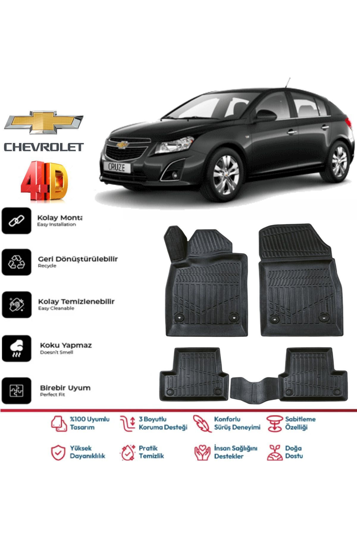 Chevrolet Cruze Hatchback 2008 Model 4D Havuzlu Paspas