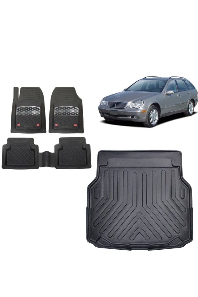 Mercedes C Seri W203 Station Vagon 2002 Uyumlu  Bagaj Havuzu+3d Havuzlu Paspas Takımı