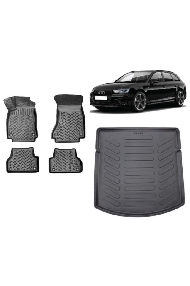 Audi A4 B8 Station Vagon 2009 Model Bagaj Havuzu+3D Havuzlu Araca Özel Paspas Takımı