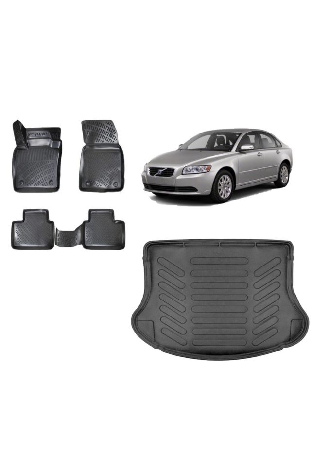 Volvo S40 2010 Model 3D Bagaj Havuzu+3D Havuzlu Araca Özel Paspas Takımı