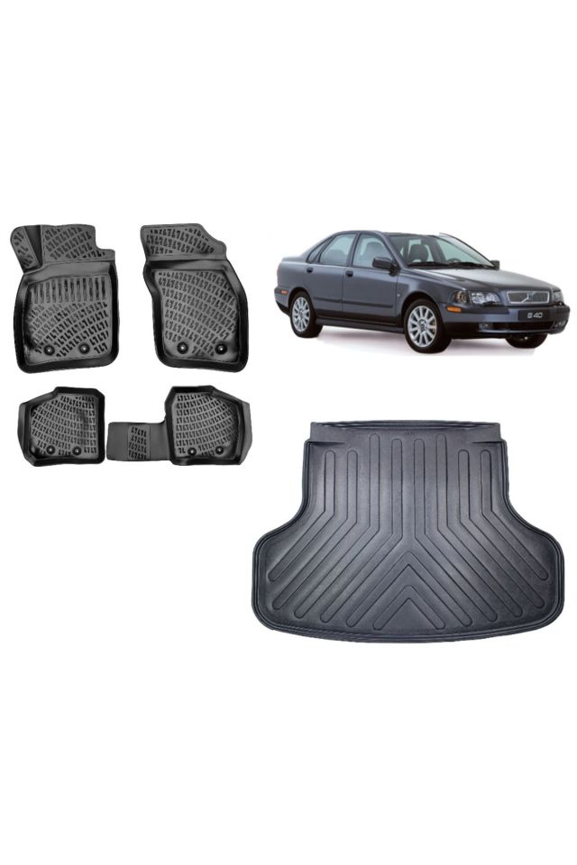 Volvo S40 2002 Model 3D Bagaj Havuzu+3D Havuzlu Araca Özel Paspas Takımı
